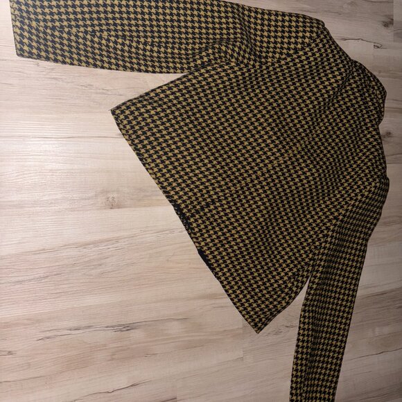 Cropped Yellow and Black Zara Houndstooth Blazer - Picture 3 of 7